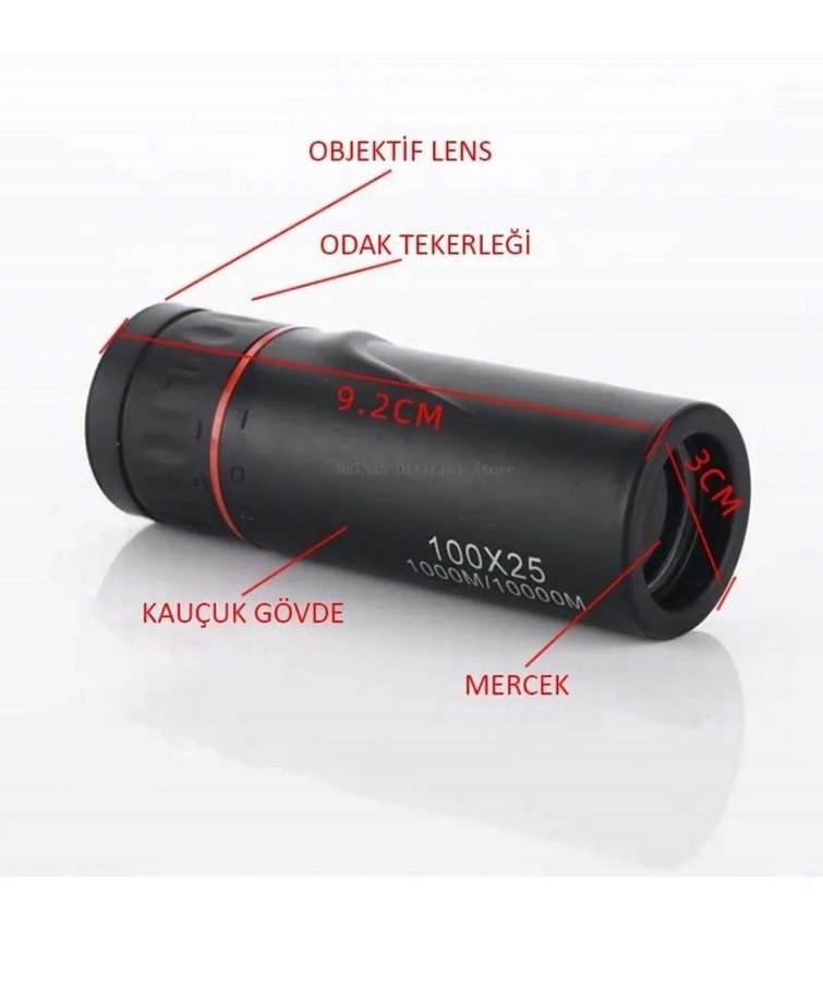 100X25 Siyah Tek Gözlü Monoküler Dürbün - Görsel 5