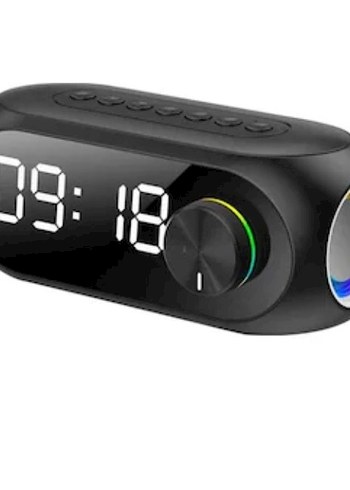 Siyah Bluetooth Hoparlör ve Dijital Saat