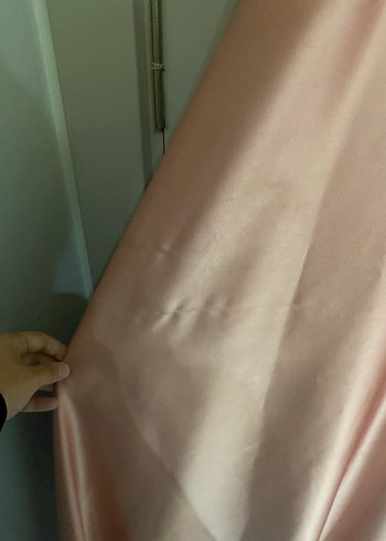 Diğer Pembe Drapeli Uzun Abiye Elbise