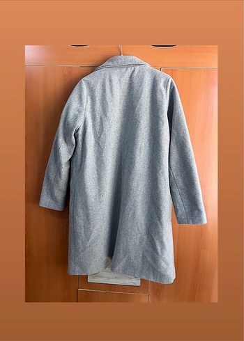 Gri Tek Düğmeli Kaban - Görsel 3