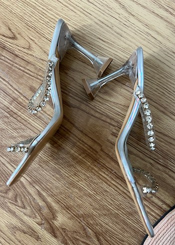 Parlak Taşlı Cam Platform Topuklu Kadın Ayakkabı - Görsel 2