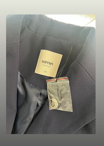 Düğmeli Kısa Lacivert Kadın Blazer Ceket - Görsel 5