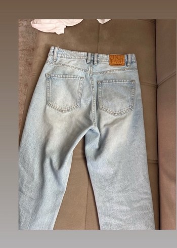 Bej Renkli Midi Boy Kadın Denim Pantolon - Görsel 2