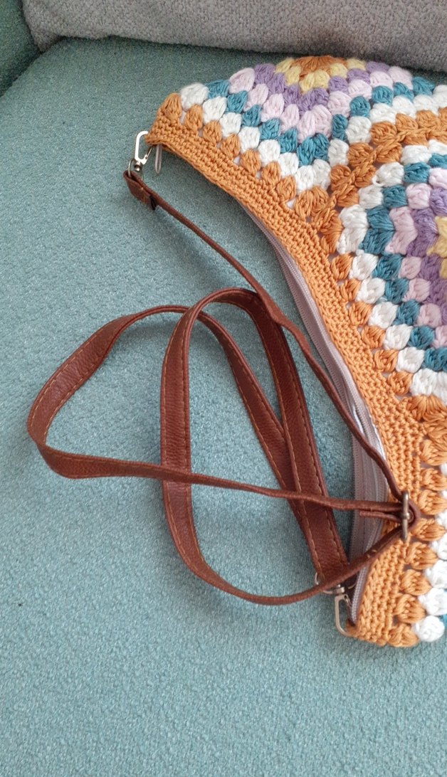 Bohem Çok Renkli Örgü Kadın Çanta - Görsel 4