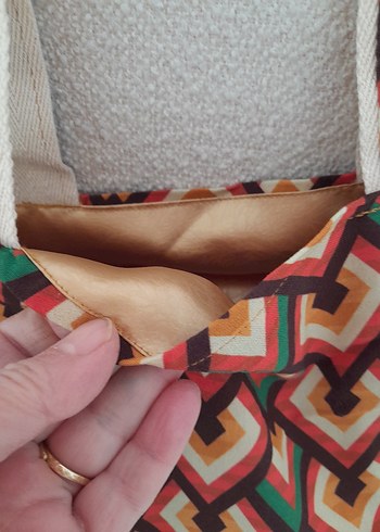 Renkli Bohem Kadın Çanta Fermuarlı - Görsel 2