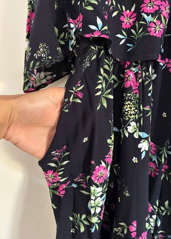 Çiçek Desenli Bohem Straplez Hamile Tulum - Görsel 6