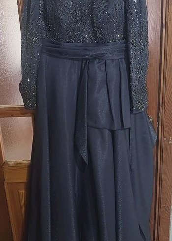 Abiye Taşlı abiye saten