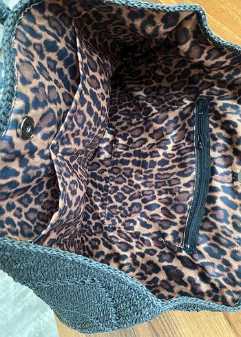 Macrome İp Örme Siyah Kadın Çanta - Görsel 4