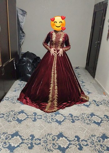 Bordo İşlemeli Uzun Kollu Kadın Bindallı