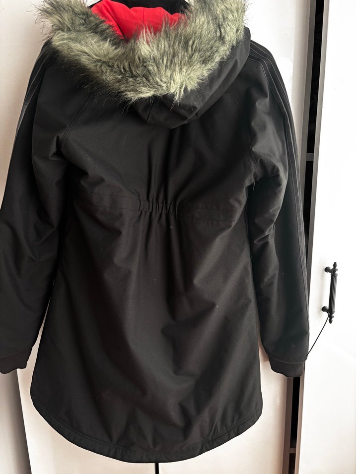 Siyah Adidas Kadın Kaban, Uzun Kollu, Kapüşonlu - Görsel 3