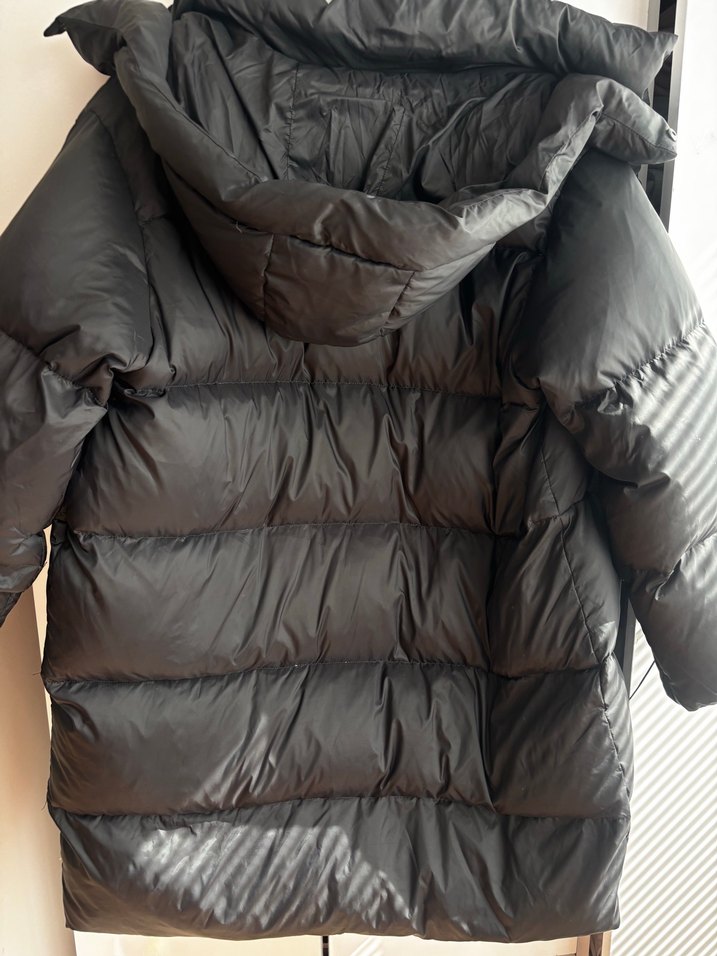 Düğmeli siyah street Wear Kadın Mont - Görsel 4