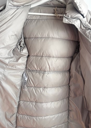 Gri Fermuarlı Kadın Kışlık Mont - Görsel 4