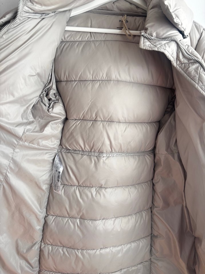 Gri Fermuarlı Kadın Kışlık Mont - Görsel 4