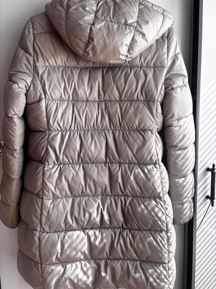 Gri Fermuarlı Kadın Kışlık Mont - Görsel 3