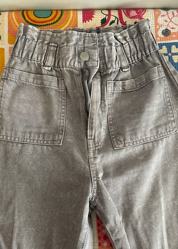 Pull and Bear Lila Batik Desenli Kadın Kot Pantolon