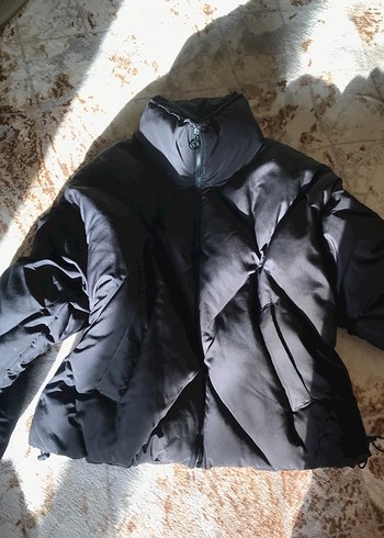 Bershka Siyah Kadın Oversize Kışlık Mont