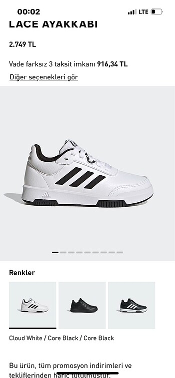 36 Beden Adidas kadın ayakkabı
