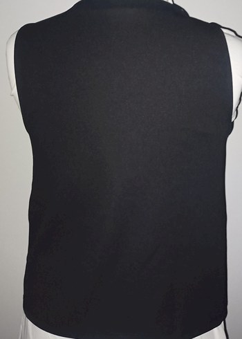 Drapeli V Yaka Kolsuz Beyaz Bluz - Görsel 5