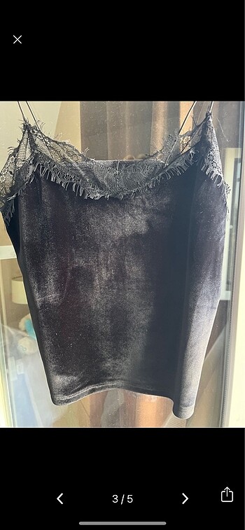 Beyoğlu Butik Kadife ince askı crop