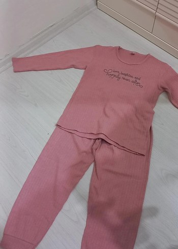 Pembe Uzun Kollu Kadın Pijama Takımı