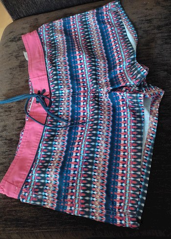 Çok Renkli Batik Desenli Deniz Şortu