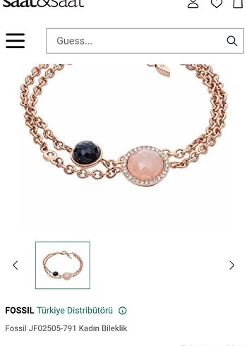 Fossil Zincir Detaylı Altın Renk Bileklik - Görsel 3