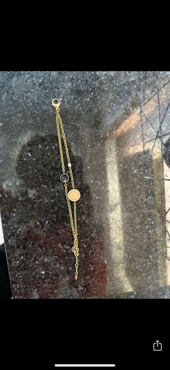 Fossil Zincir Detaylı Altın Renk Bileklik - Görsel 2