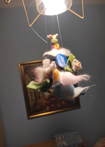 Keçe yünü peri bebek (açık mavi) - Görsel 2