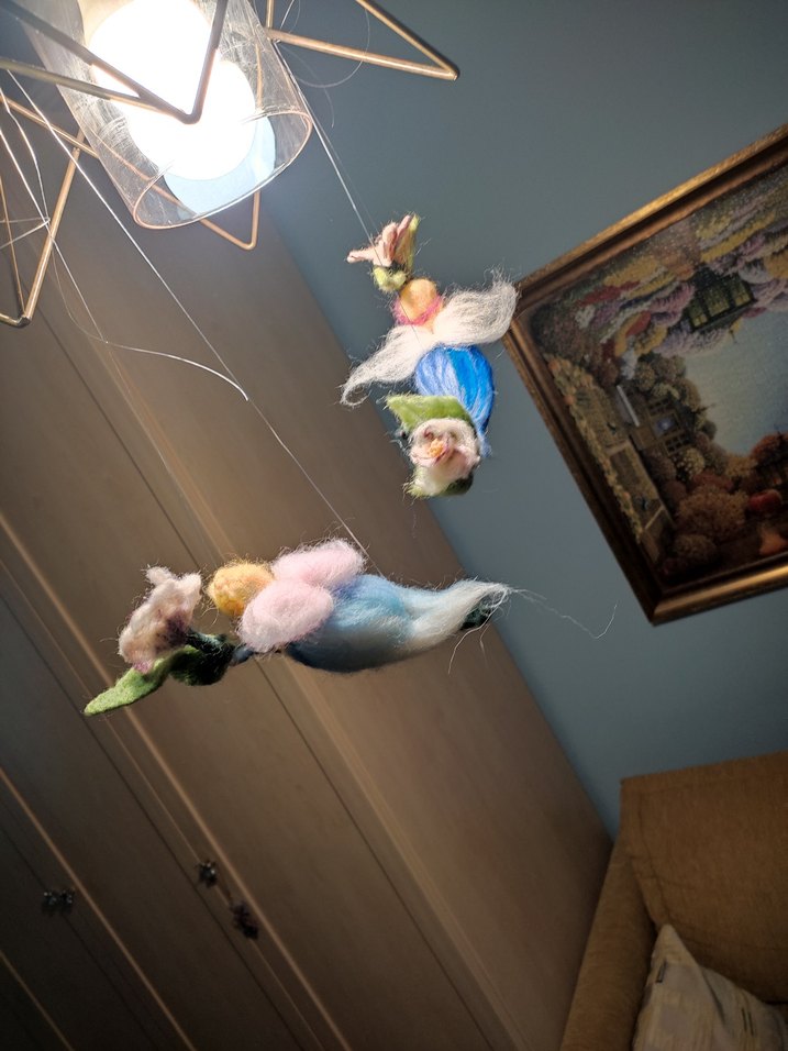 Keçe yünü peri bebek (açık mavi) - Görsel 3