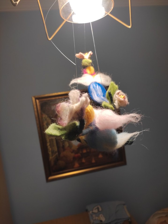 Keçe yünü peri bebek (açık mavi) - Görsel 2