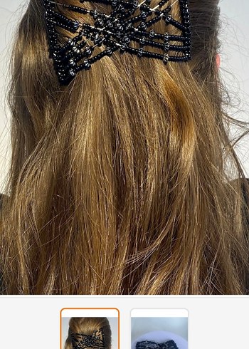 Boncuklu Lastikli tarak toka - Görsel 2