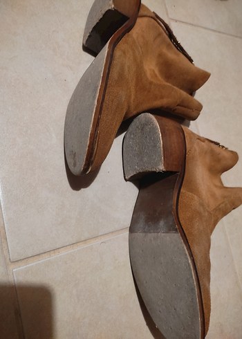 Kahverengi Süet Arkadan Fermuarlı Bot - Görsel 5