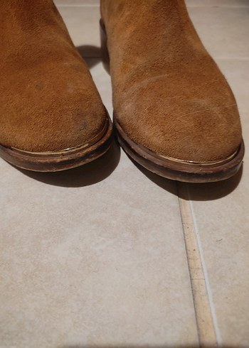 Kahverengi Süet Arkadan Fermuarlı Bot - Görsel 6