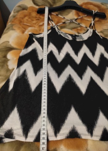 Bohem Siyah Beyaz İnce Askılı Üst - Görsel 3