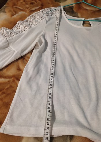 Dantel Detaylı Beyaz Kadın Bluz - Görsel 6