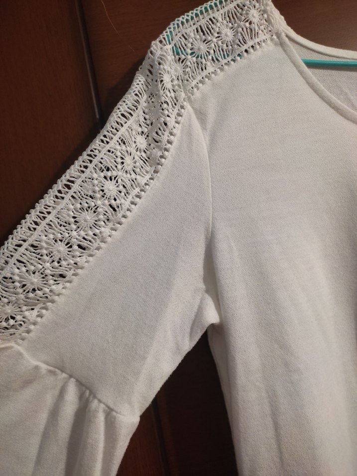 Dantel Detaylı Beyaz Kadın Bluz - Görsel 5