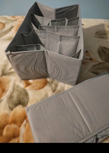 Gri Çok Bölmeli Dolap Düzenleyici - Görsel 3