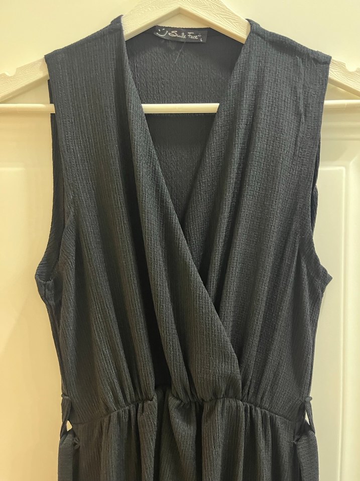 Siyah Kemerli Uzun Kadın Elbise - Görsel 4