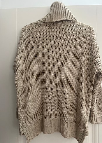 Bohem Tarz Boğazlı Bej Triko Kazak - Görsel 4