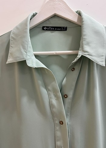 Piliseli Mini Yeşil Şifon Kadın Bluz - Görsel 5