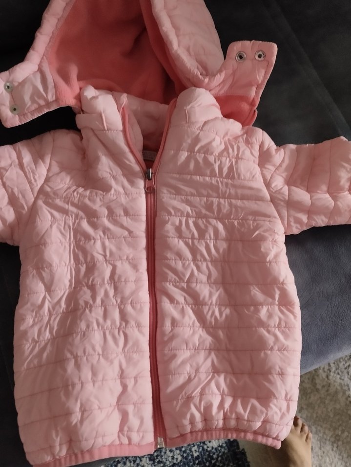 Kız Çocuk Kapüşonlu Pembe Mont 4 Yaş - Görsel 2