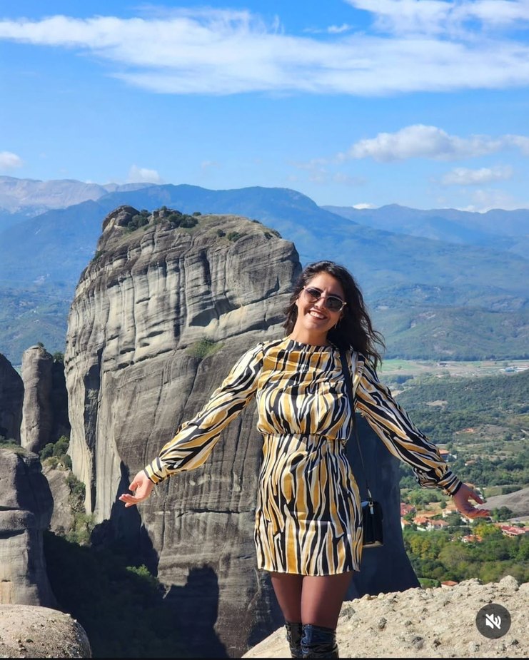 Zebra Desenli Kahverengi Mini Elbise - Görsel 3