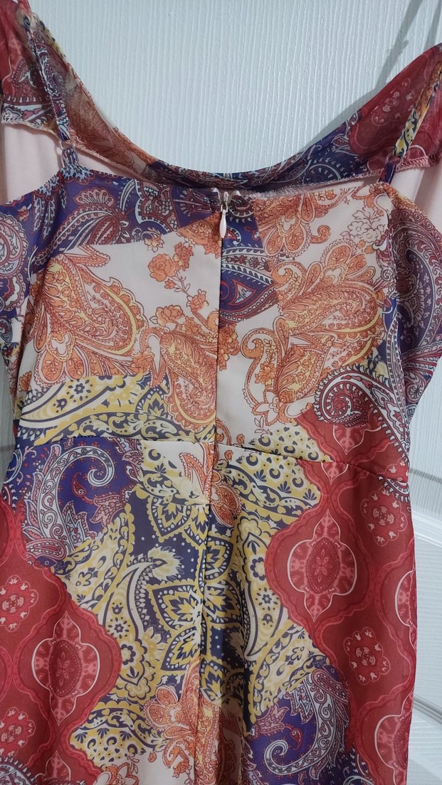 Bohem Çok Renkli Uzun Elbise - Görsel 4