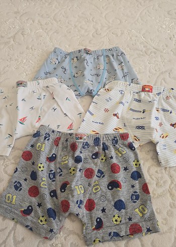 Sevi Bebe Nakışlı Çok Renkli Çocuk Boxer Seti