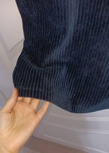 kadife uzun kollu elbise - Görsel 3