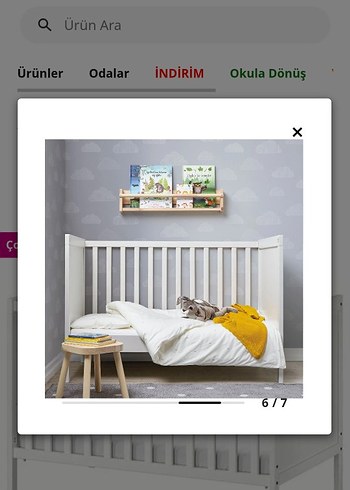 Beyaz Bebek Beşiği Gri Detaylı