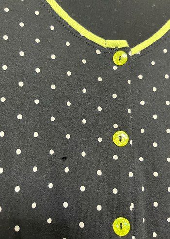 Uzun Siyah Puantiyeli penye elbise - Görsel 3