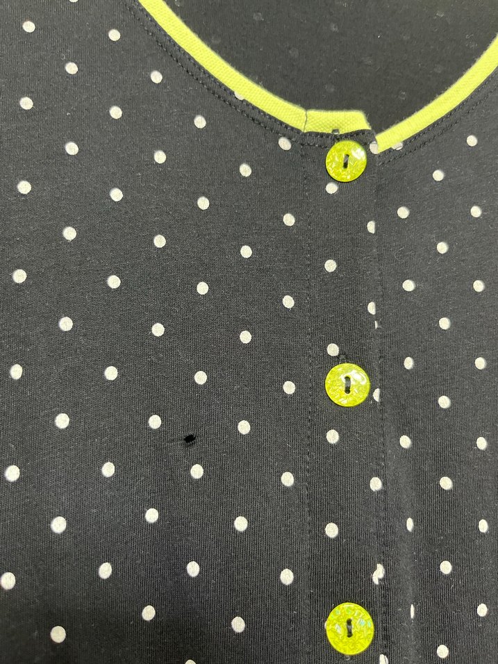 Uzun Siyah Puantiyeli penye elbise - Görsel 3