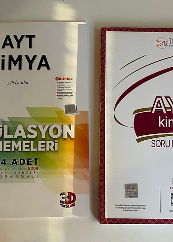 345 AYT Kimya Soru Bankası ve 3D AYT Kimya denemesi