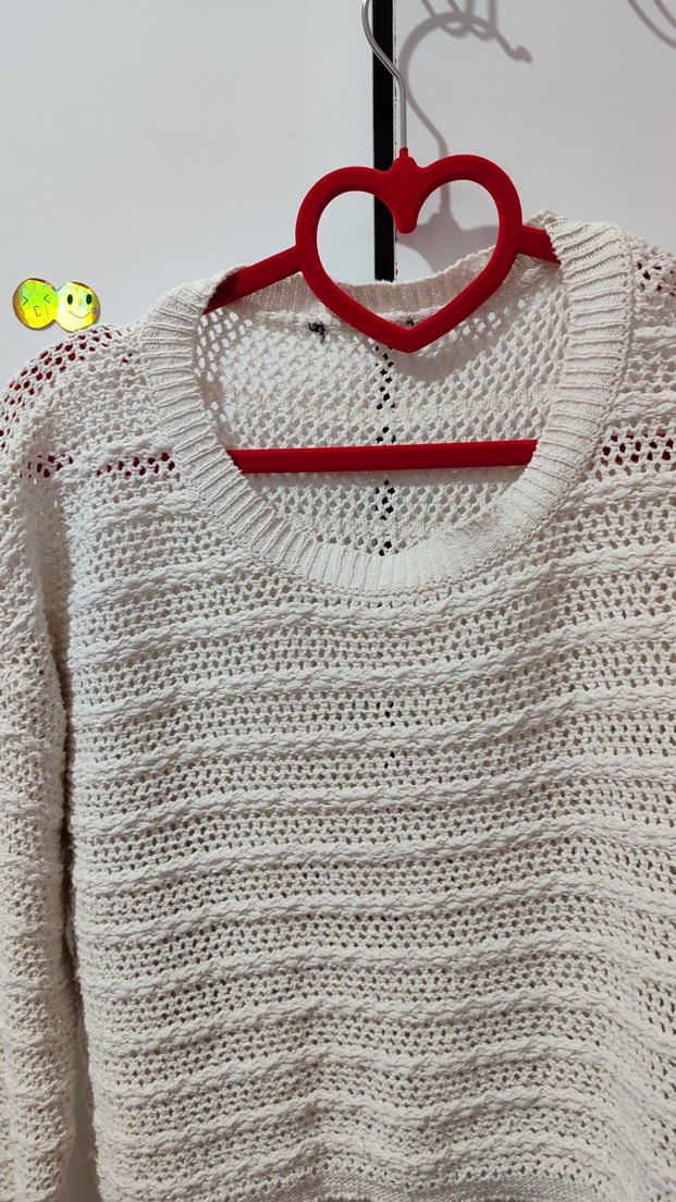 Beyaz Örgü Kadın Kazak - Görsel 3